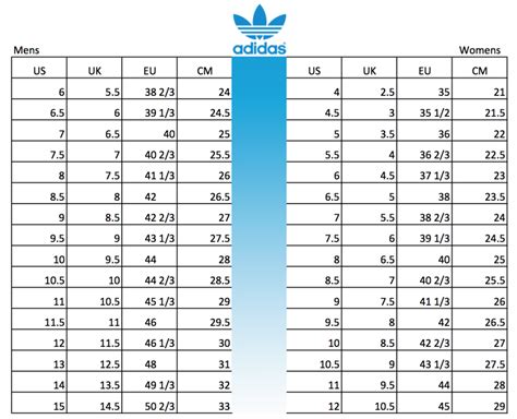 adidas size conversion